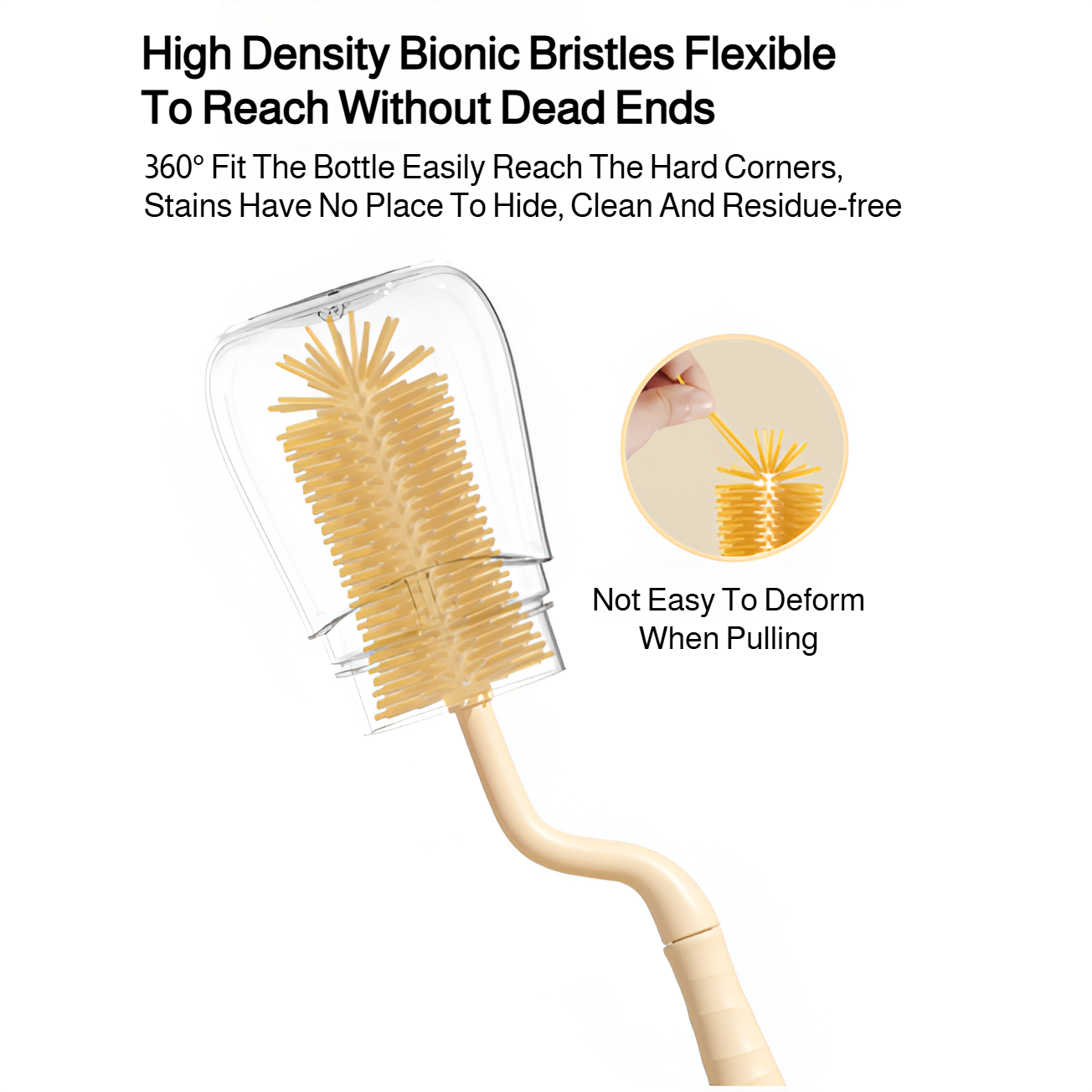 Durable and safe silicone bottle brush set