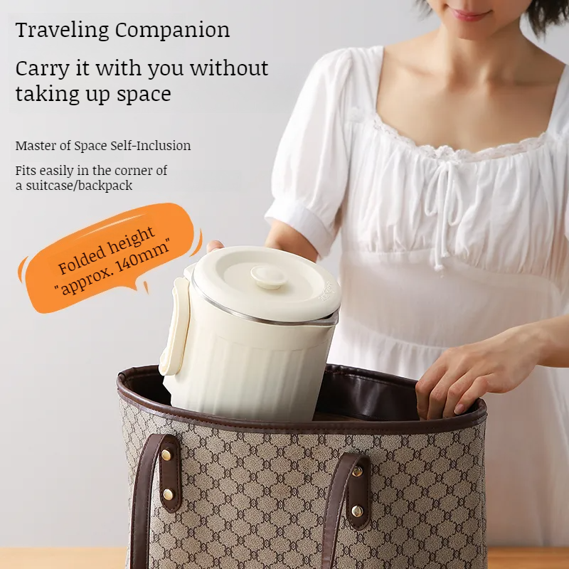 Portable storable small mini electric kettle folding separate portable kettle