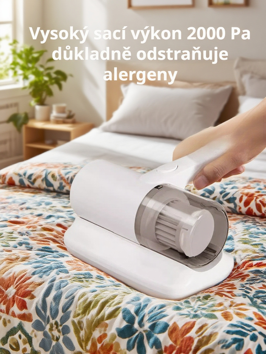 Sterilizační a čisticí zařízení na domácí roztoče s odvlhčováním