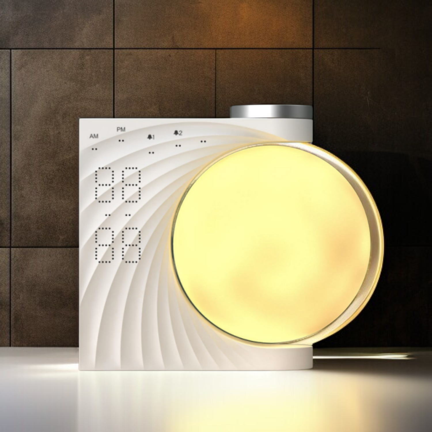 月 ベッドサイドランプ ベッドサイドライト 授乳ライト 時計付き オシャレ 多機能目覚まし時計 ホワイトノイズ ナイトライト 色/明るさ調節 間接照明 枕元ライト 目に優しい 授乳/おむつ替え用 テー