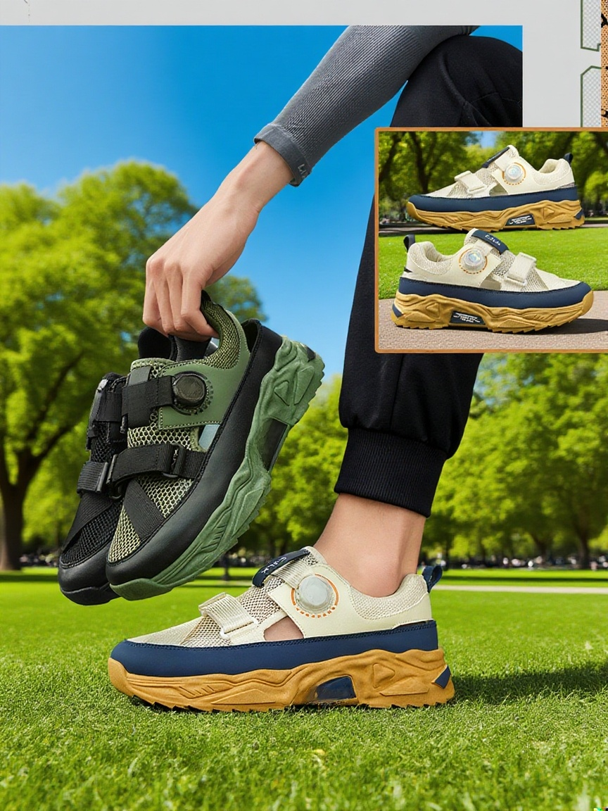 통기성 좋은 남성 샌들 디테일