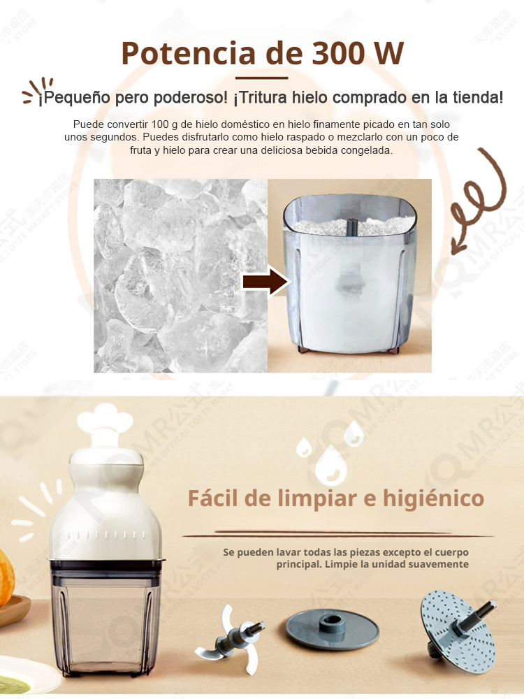 Procesador de alimentos eléctrico multifuncional