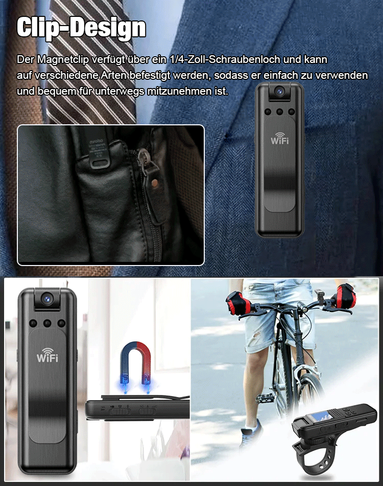 【Mini-Infrarot-Nachtsichtkamera mit extrem langer Standby-Zeit】Überwachung bei Stromausfall möglich