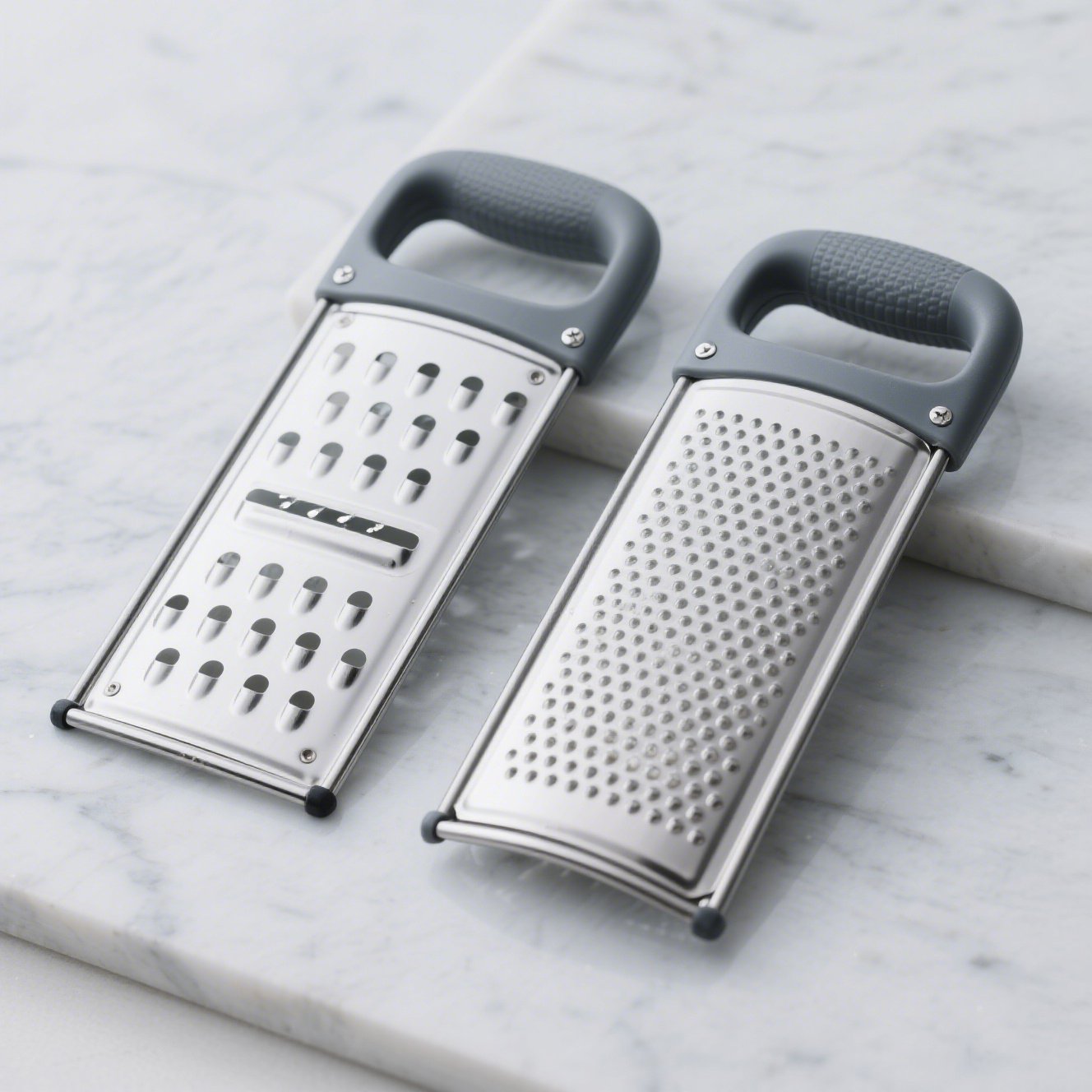 Set aus 6 Edelstahl Küchenreiben