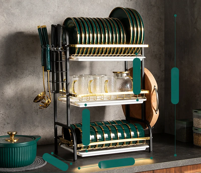 水切り機能多機能食器用収納ラック