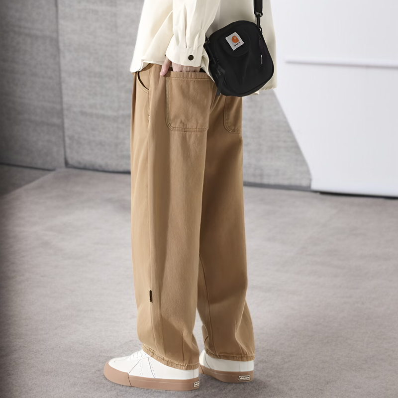 カジュアルパンツアーミーグリーンルーズストレートレッグワークパンツメンズヴィンテージカジュアルパンツ