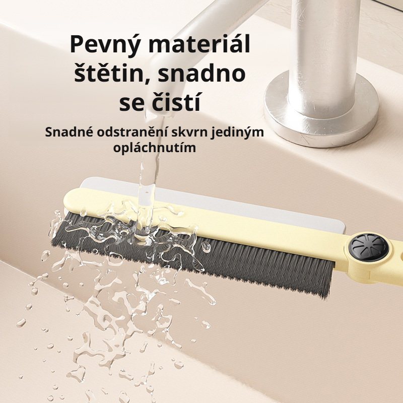 Silikonový kartáč s dlouhou rukojetí na štěrbiny