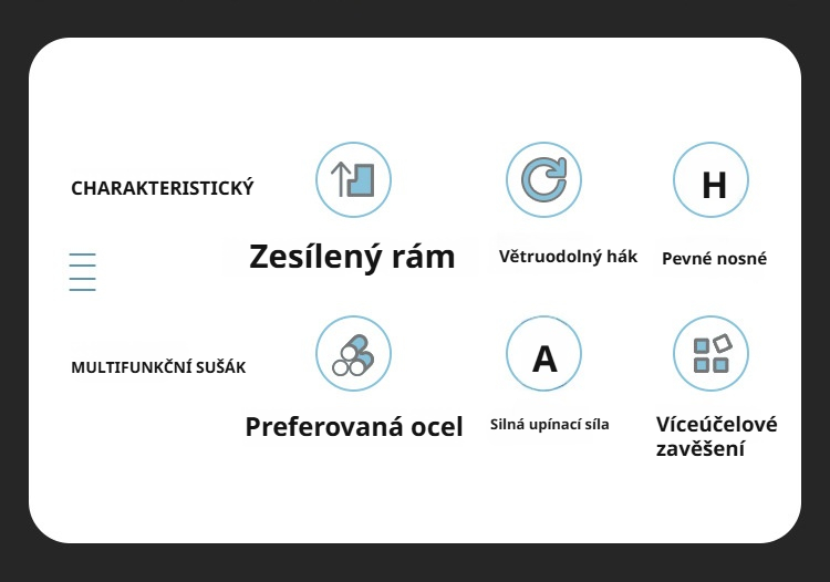 Detail konstrukce nerezového sušáku na prádlo