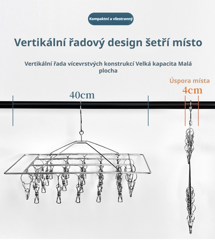Skládací nerezový sušák s prádlem
