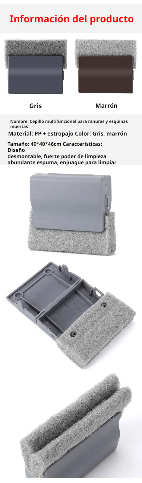 Cepillo para limpieza profunda de esquinas y bordes