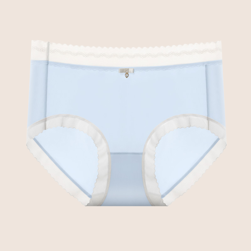 여성 아이스 무흔 얇은 미디엄 허리 팬티