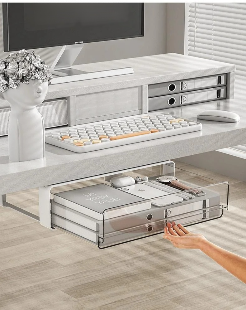 문구 작업대용 투명 수납함 디테일