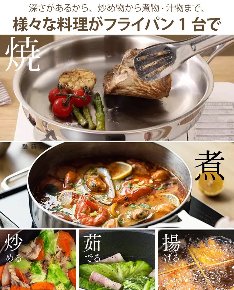 【一生使っても錆びない！】コーティングなしチタン製フライパン✨99.8% 純チタン 50 年錆びない