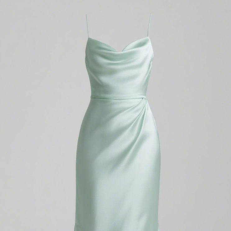 光沢サテンイブニングドレス