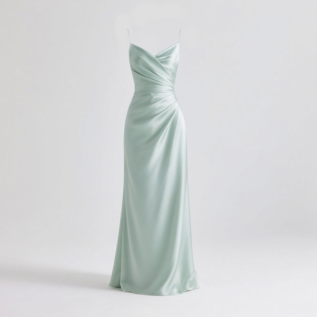 光沢サテンイブニングドレス