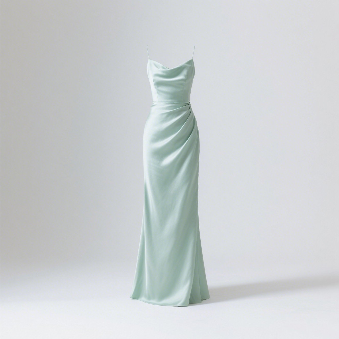 光沢サテンイブニングドレス