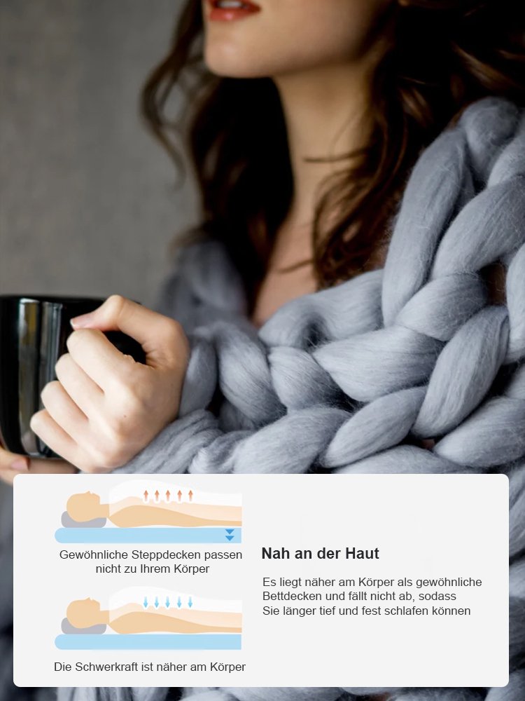 【Schlaflosigkeits- und Angstbewältiger】Handgewebte Gewichtsdecke zur Schlafunterstützung