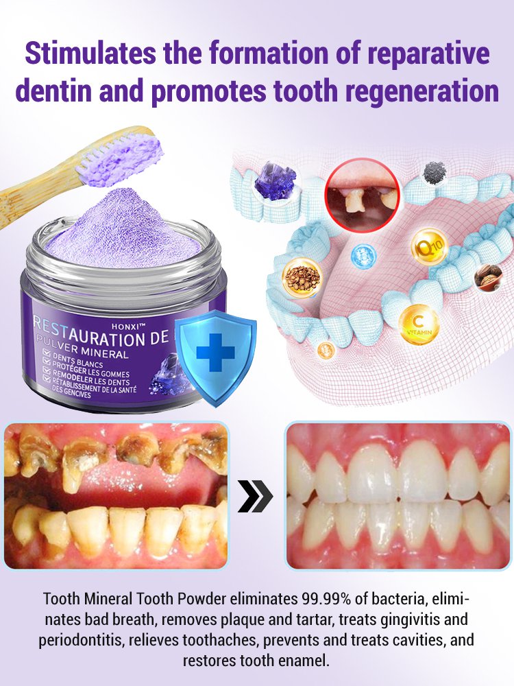 【Periodontal Health Restoration】Purple Mineral Tooth Powder for Tooth Restoration