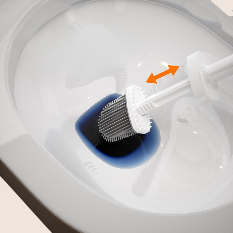 伸縮式可夾洗臉巾長柄馬桶刷