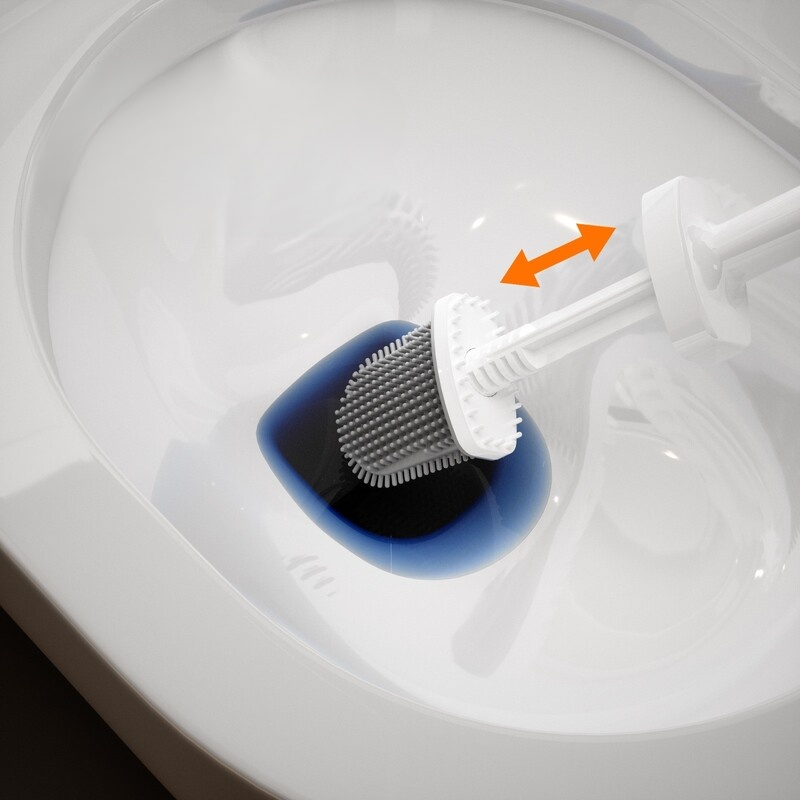 伸縮式可夾洗臉巾長柄馬桶刷