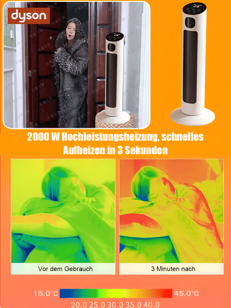 Sofortheizende, stehende Elektroheizung für den ganzen Haushalt