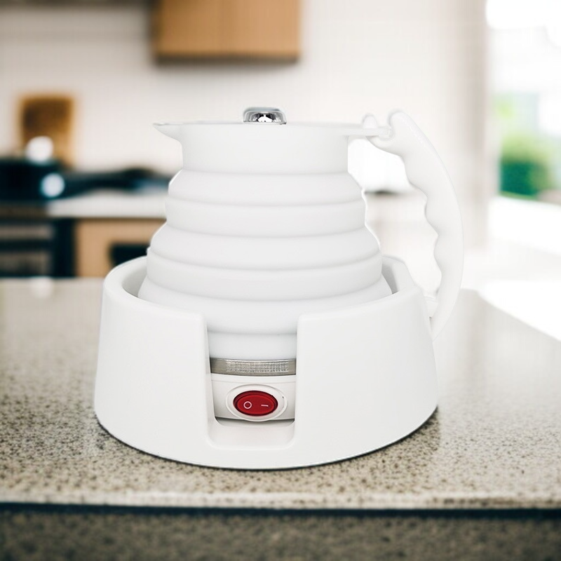 Hervidor eléctrico plegable para coche, hervidor portátil de viaje de 12V y 24V