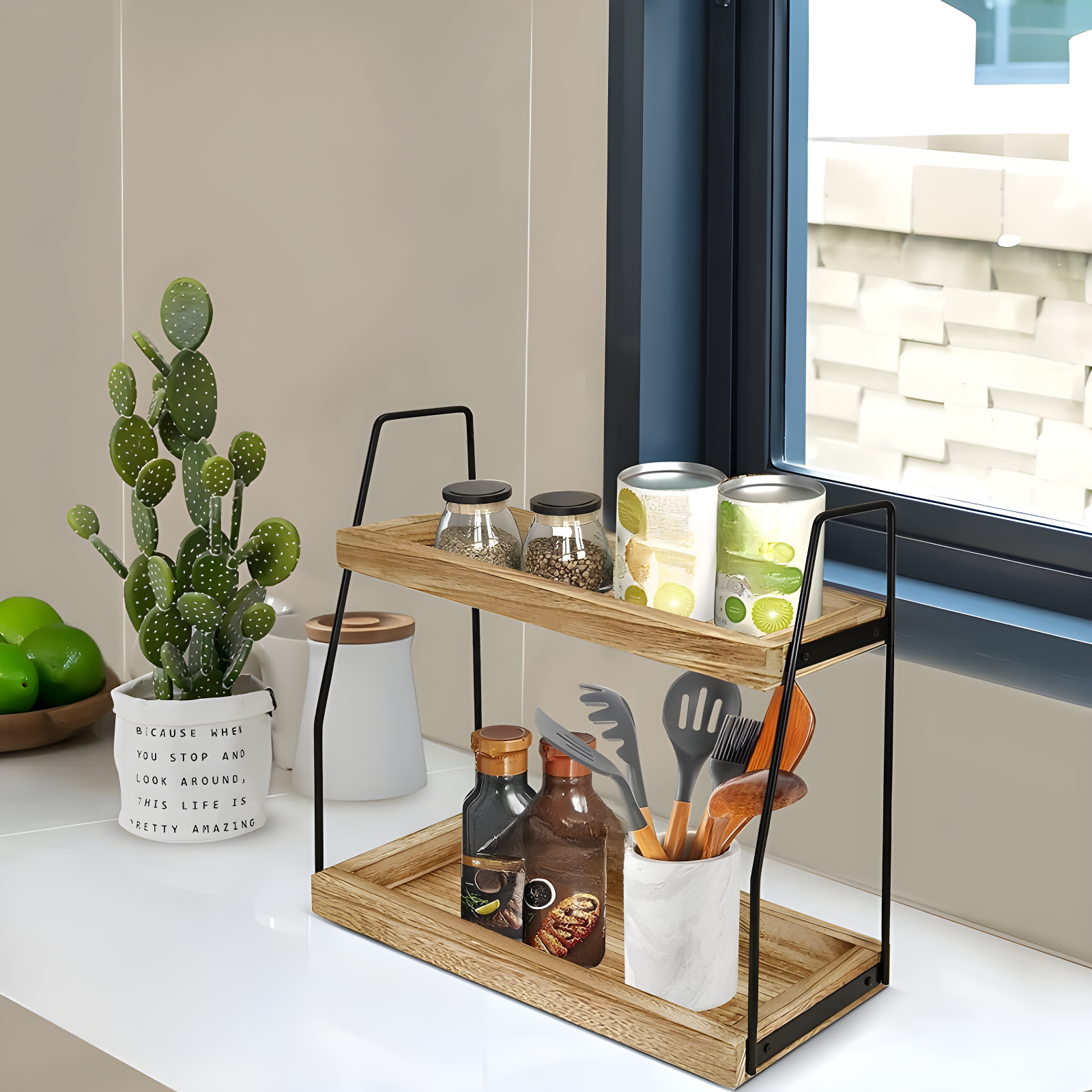 二重層バスルーム収納ラックデスクトップラックキッチンスパイス収納収納ラック収納ラック