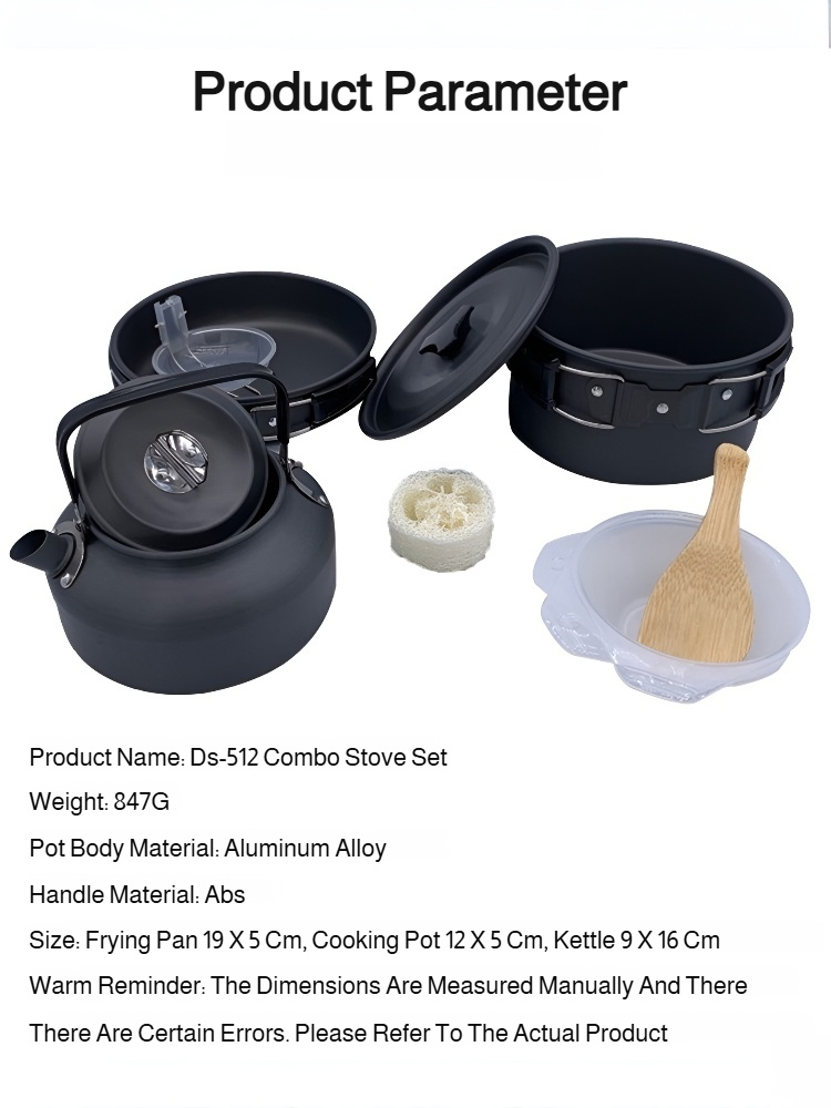 Portable Zusammenklappbares Aluminium-Kochgeschirr-Set