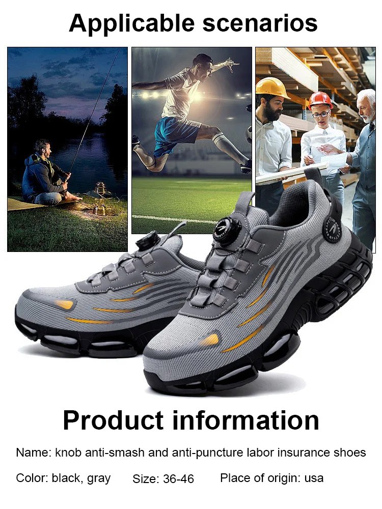 Knob anti-smash and anti-puncture labor shoes-FBA