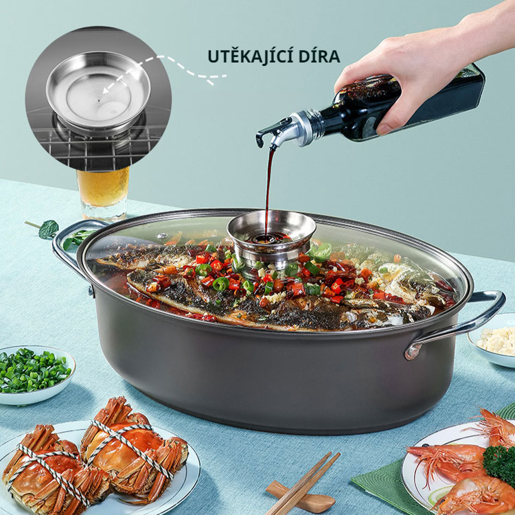 Multifunkční napařovací hrnec na ryby