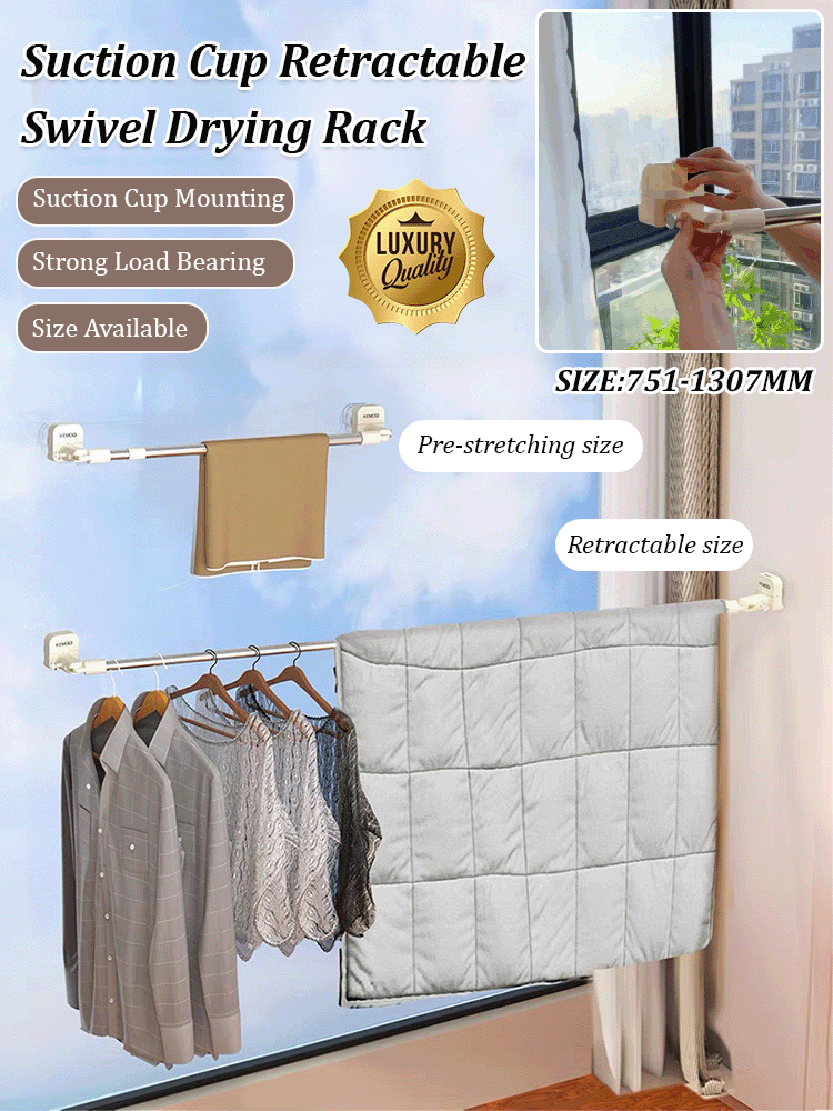 Telescopic Rotating Drying Rack with Suction Cup