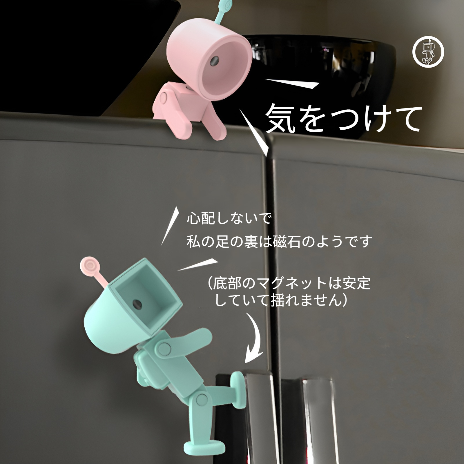 宇宙飛行士の磁気ナイトライトLEDミニロボット、バッテリーブックライト、デスクトップビルディングブロック装飾、雰囲気のあるライト付き