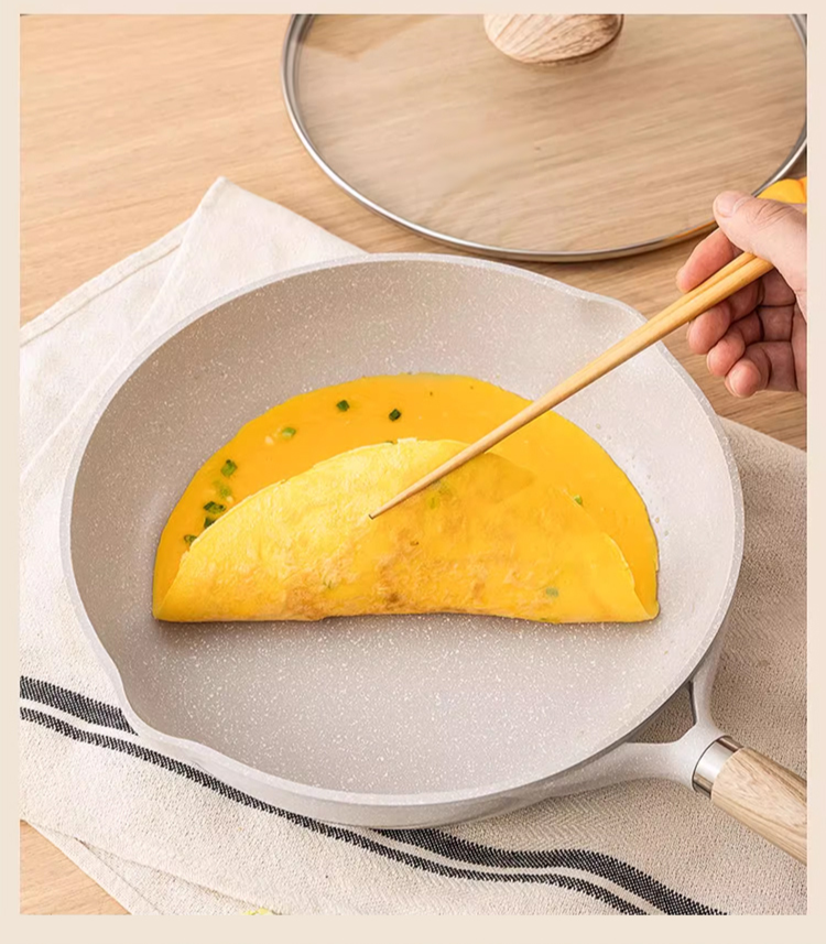 Mango ergonómico del sartén de granito antiadherente