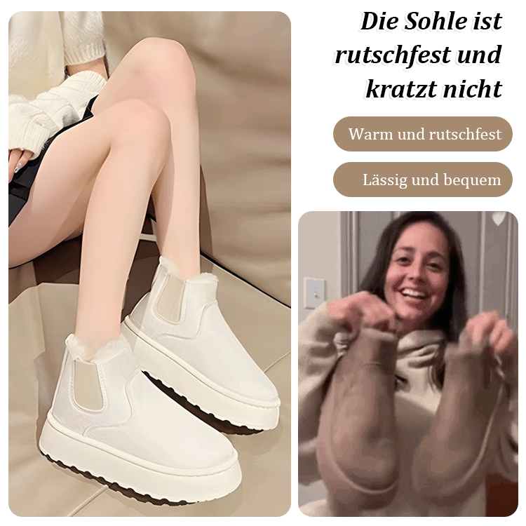 Gefütterte Schneestiefel mit dicker Sohle