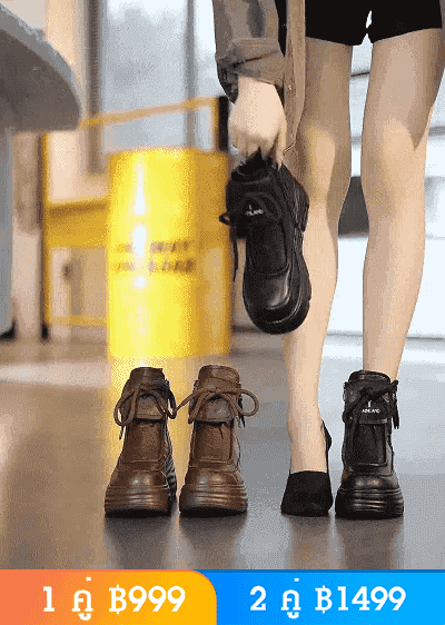 รองเท้าบูทมาร์ตินหนังนุ่ม บุขนด้านใน