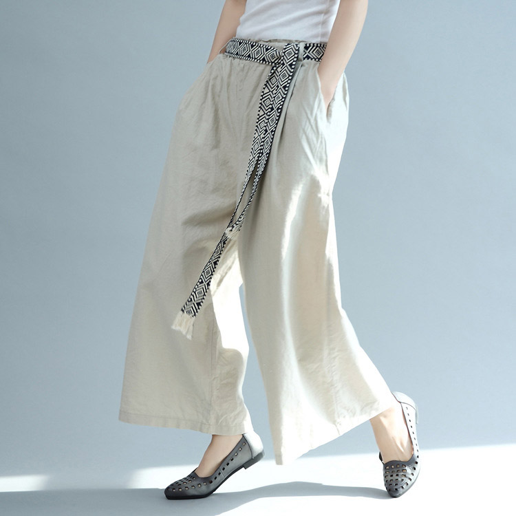 【知性清楚系リネン】上質亜麻セットアップ　柔らかく快適　ゆったりシルエット