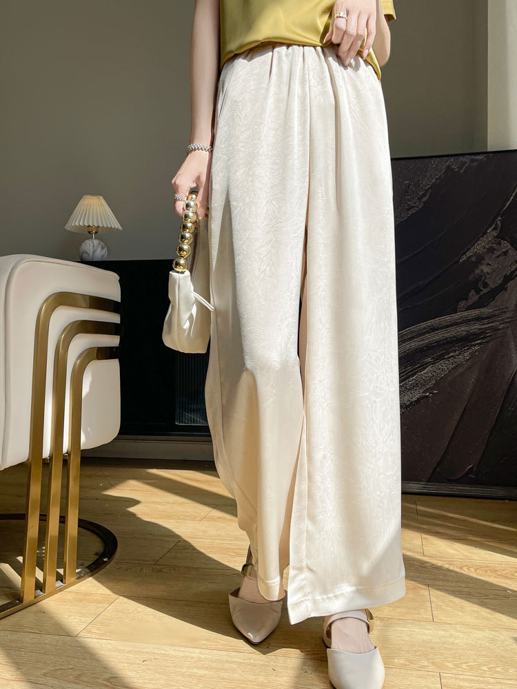 여름 신상 단면 꽃무늬 와이드 팬츠