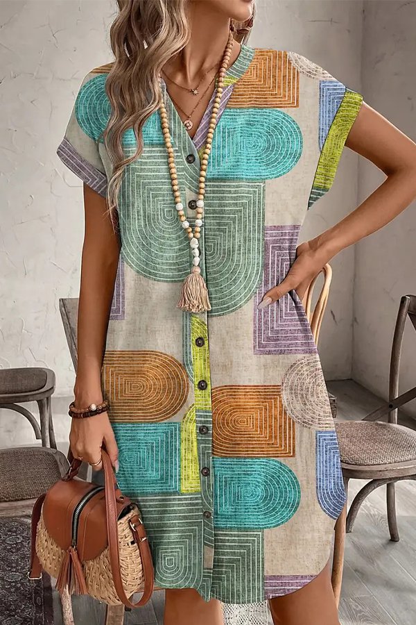 Summer Floral Collar Dress