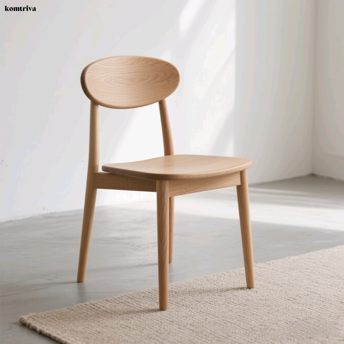 シンプルな天然木のダイニングチェア / 