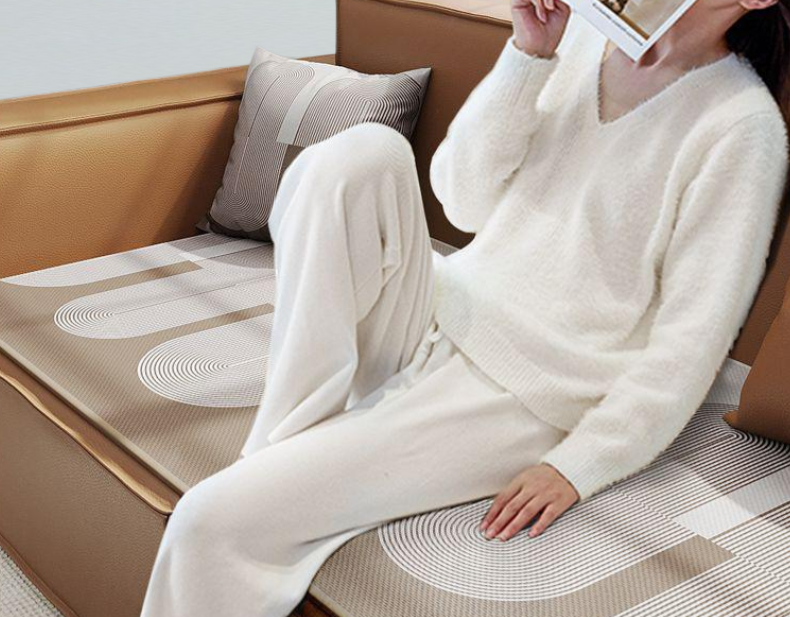 Summer light luxury ice silk sofa cushion breathable straight row anti slip cushion