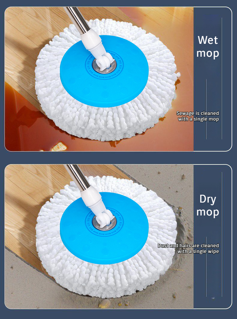 Mop wringing system showing hand-free operation