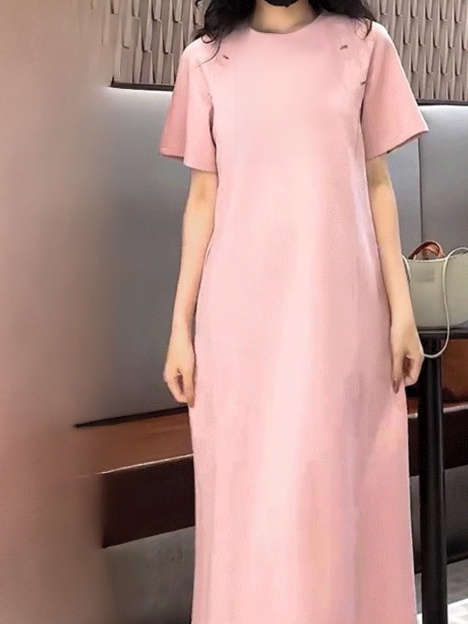 여름 캐주얼 라운드넥 원피스