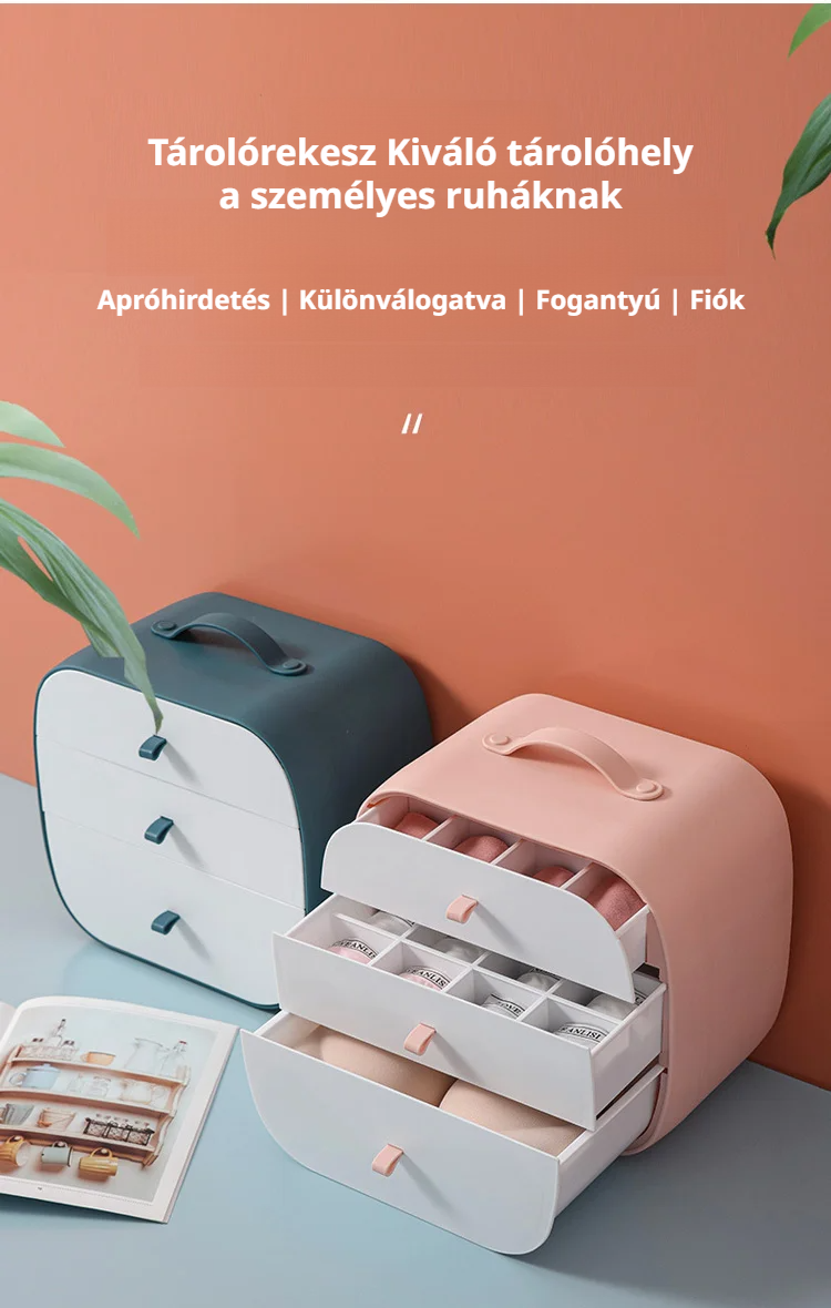 Fehérnemű rendszerező doboz több rekesszel