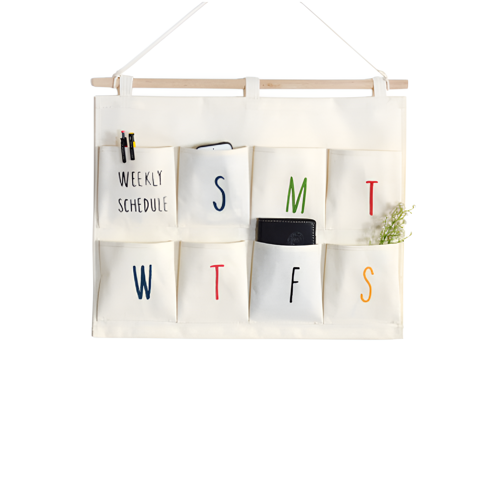 新学期シーズンのコットンとリネンの布の収納、12月の数字の収納、吊り下げバッグ、文字8の収納バッグ、装飾雑貨の収納バッグ