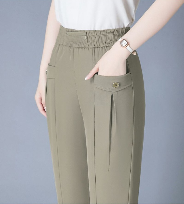 하이웨스트 디자인의 여성 팬츠