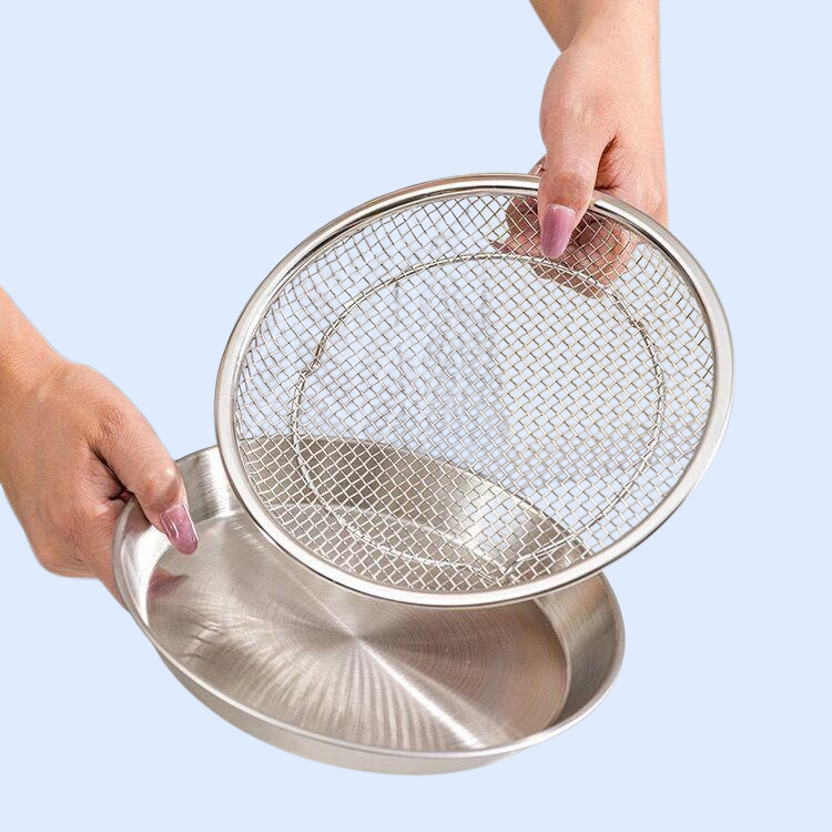 　新品316ステンレス製揚げ物オイルカット用キッチン油切りネットトレー