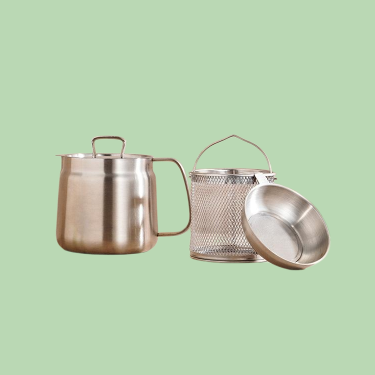 304 스테인리스강 가정용 벨트 여과 기름 저장 주전자