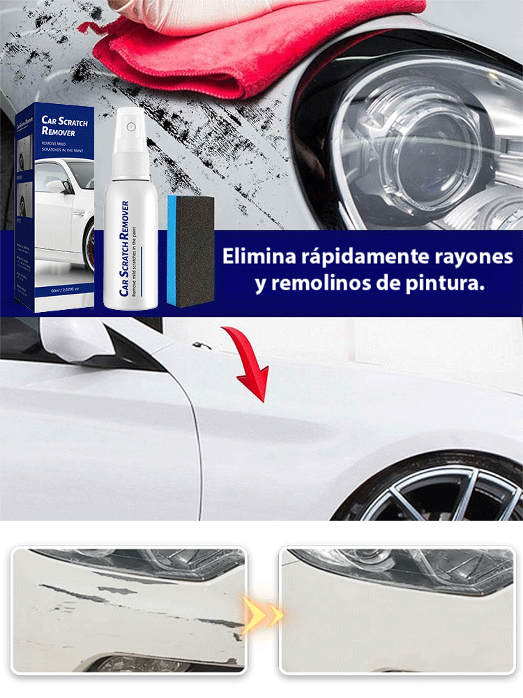 Spray para reparar  arañazos de coche