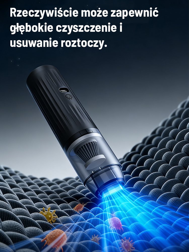 Przenośny bezprzewodowy ręczny odkurzacz samochodowy do użytku domowego o dużej mocy ssania.