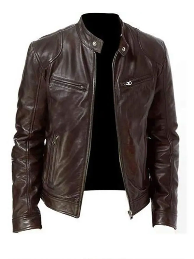 Herren Lederjacke Mantel